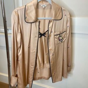 MANOUSH Silk Peach Pajamas